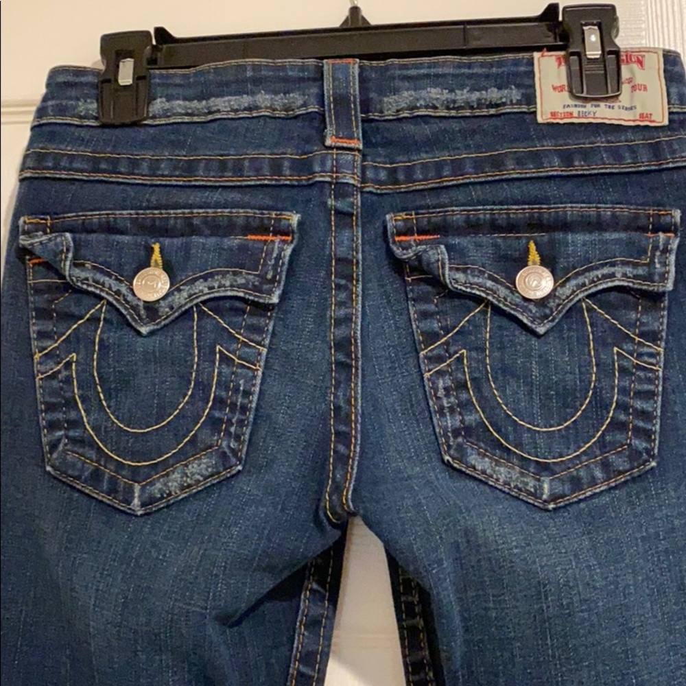 Women’s boot cut True Religion low cut jeans